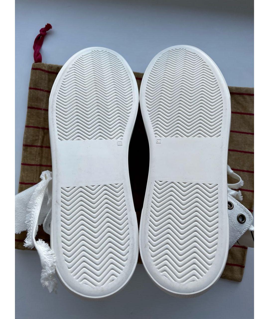 UMA WANG Бежевые текстильные высокие кроссовки / кеды, фото 3