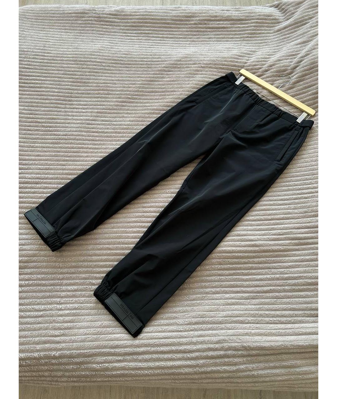 PRADA Черные полиэстеровые повседневные брюки, фото 9