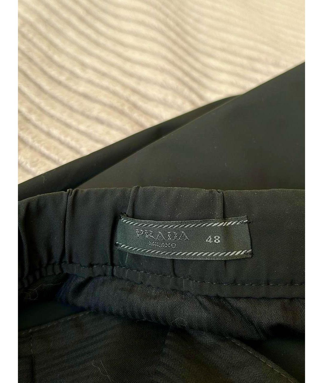 PRADA Черные полиэстеровые повседневные брюки, фото 4