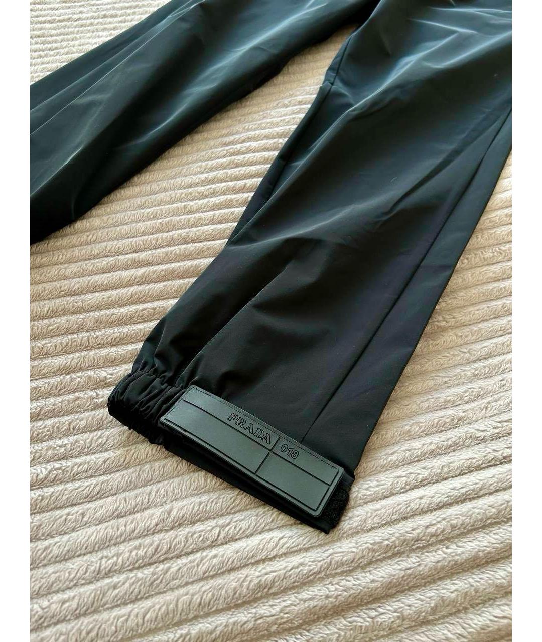 PRADA Черные полиэстеровые повседневные брюки, фото 2