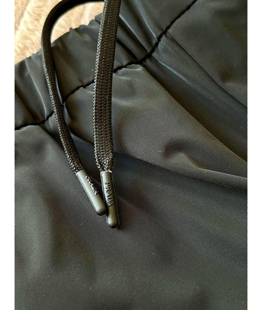 PRADA Черные полиэстеровые повседневные брюки, фото 7