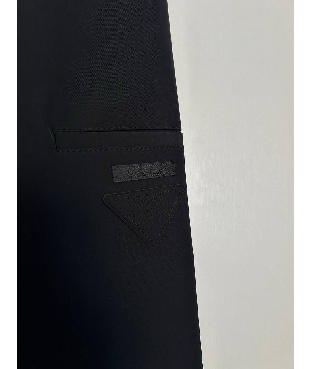 PRADA Черные полиэстеровые повседневные брюки, фото 3