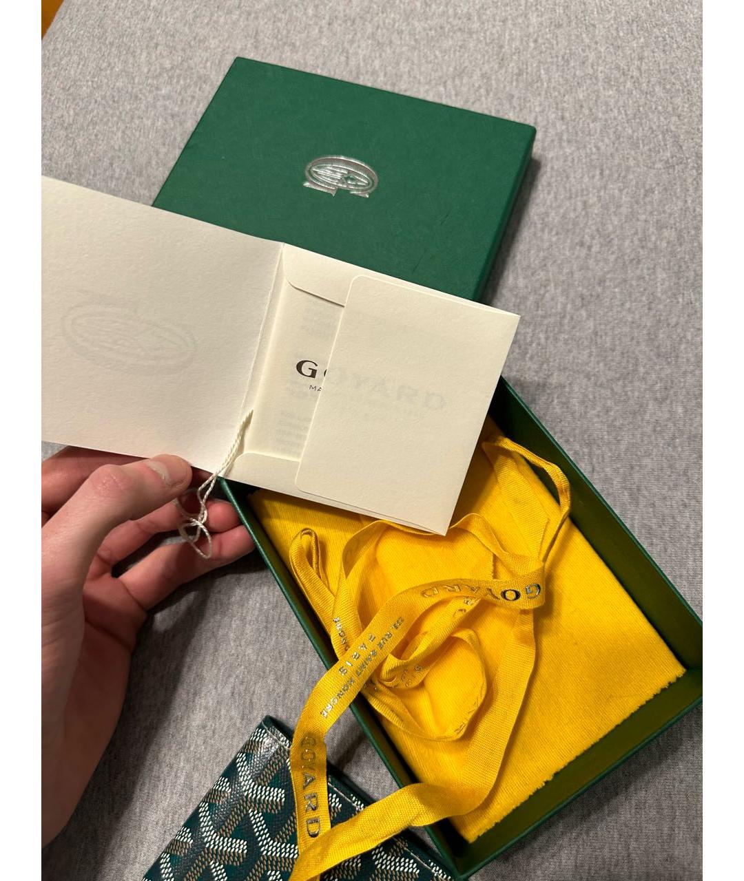 GOYARD Зеленый кошелек, фото 6