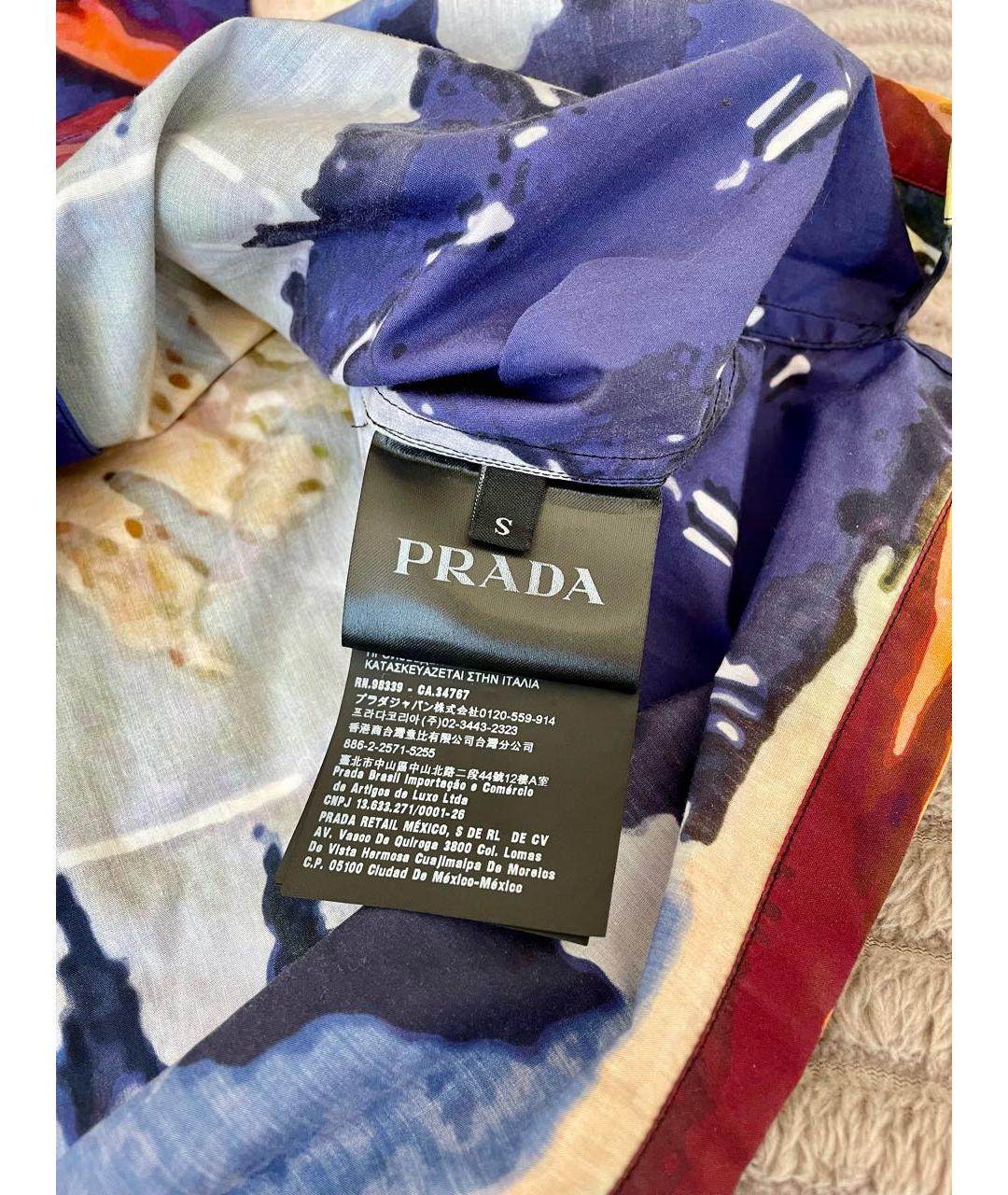 PRADA Мульти хлопковая кэжуал рубашка, фото 5