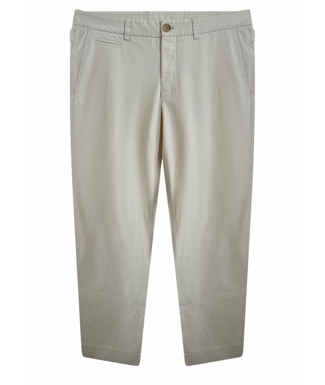 GUCCI Бежевые хлопко-эластановые повседневные брюки, фото 1