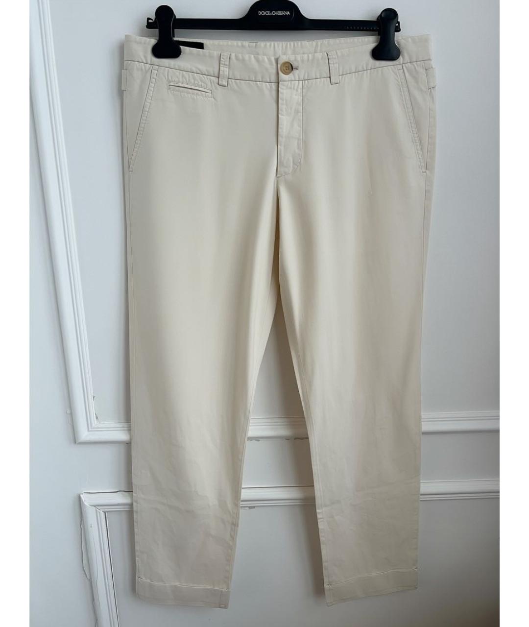GUCCI Бежевые хлопко-эластановые повседневные брюки, фото 8