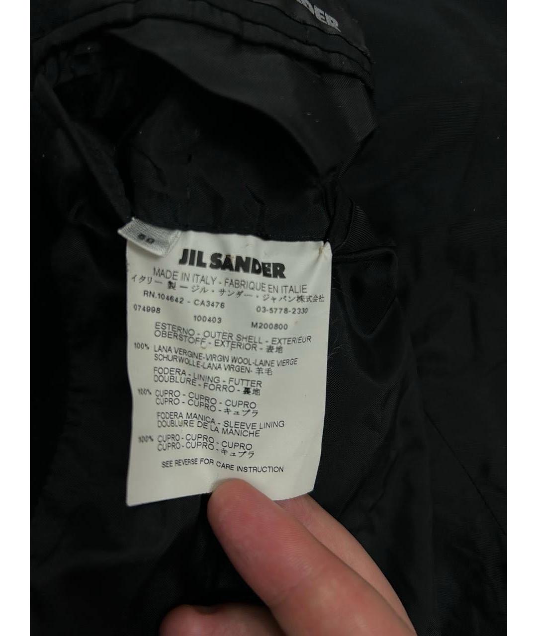 JIL SANDER Черное шерстяное пальто, фото 3