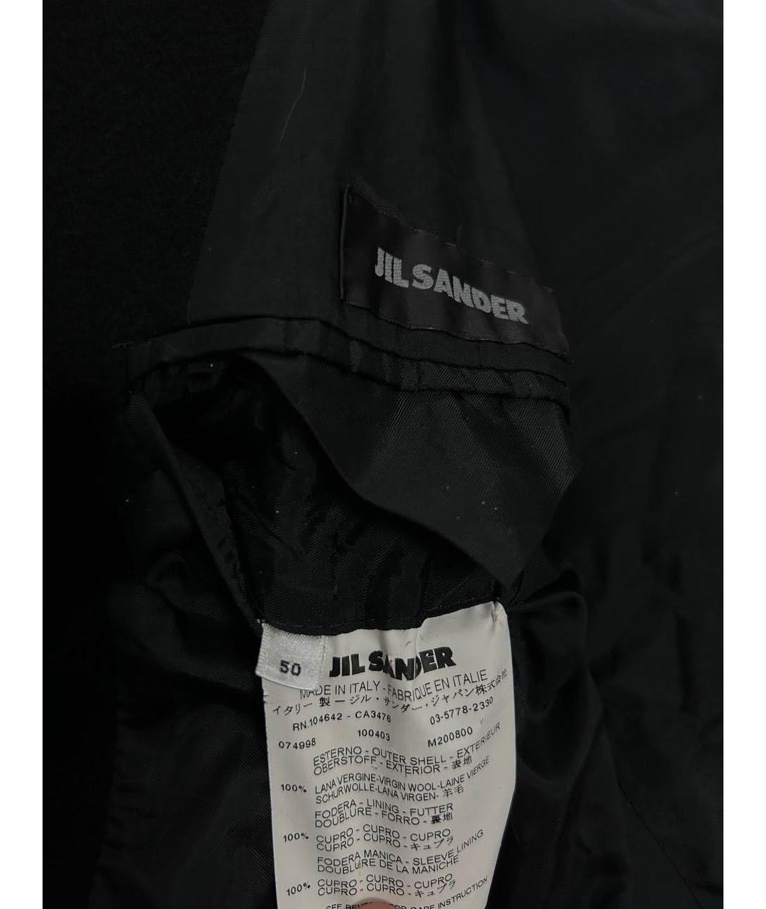 JIL SANDER Черное шерстяное пальто, фото 4