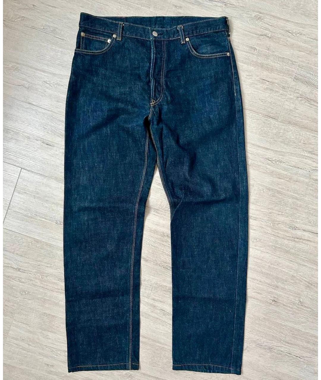 JIL SANDER Темно-синие хлопковые прямые джинсы, фото 9