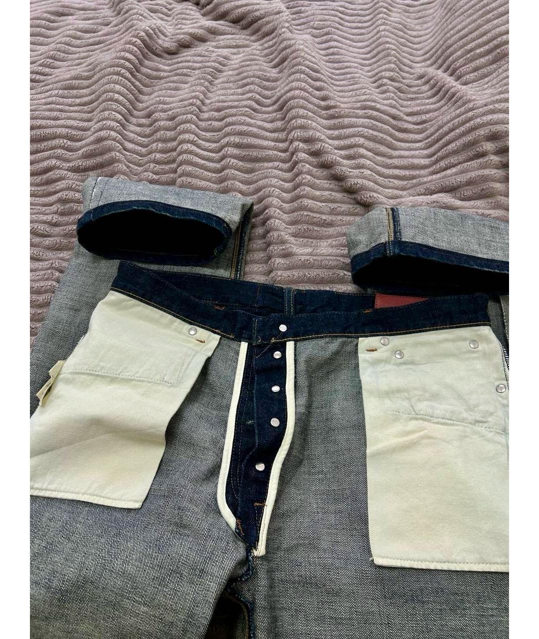 JIL SANDER Темно-синие хлопковые прямые джинсы, фото 8