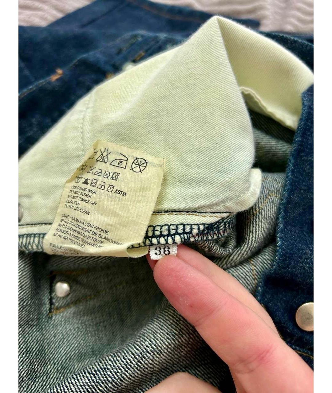 JIL SANDER Темно-синие хлопковые прямые джинсы, фото 6