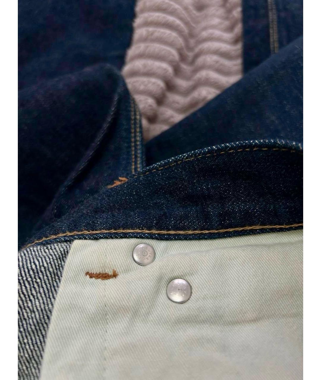 JIL SANDER Темно-синие хлопковые прямые джинсы, фото 7