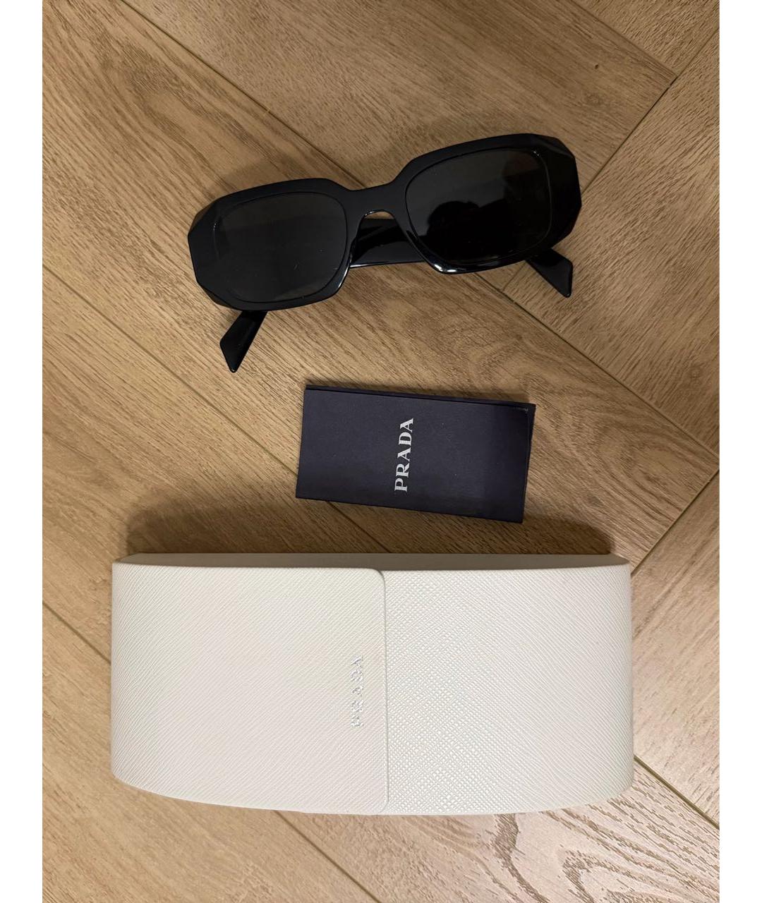 PRADA Черные пластиковые солнцезащитные очки, фото 7