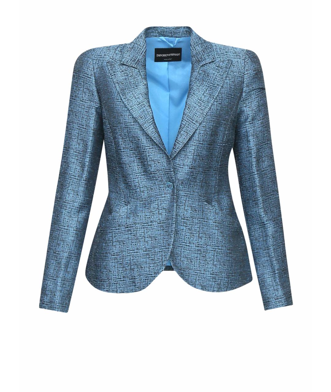 EMPORIO ARMANI Голубой вискозный жакет/пиджак, фото 1
