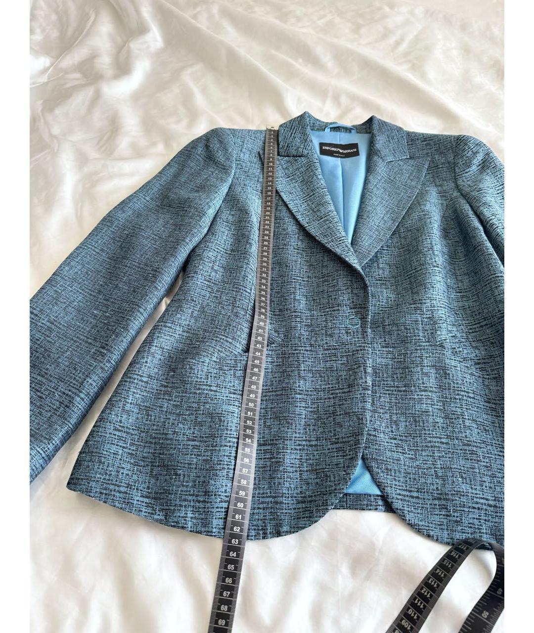 EMPORIO ARMANI Голубой вискозный жакет/пиджак, фото 5