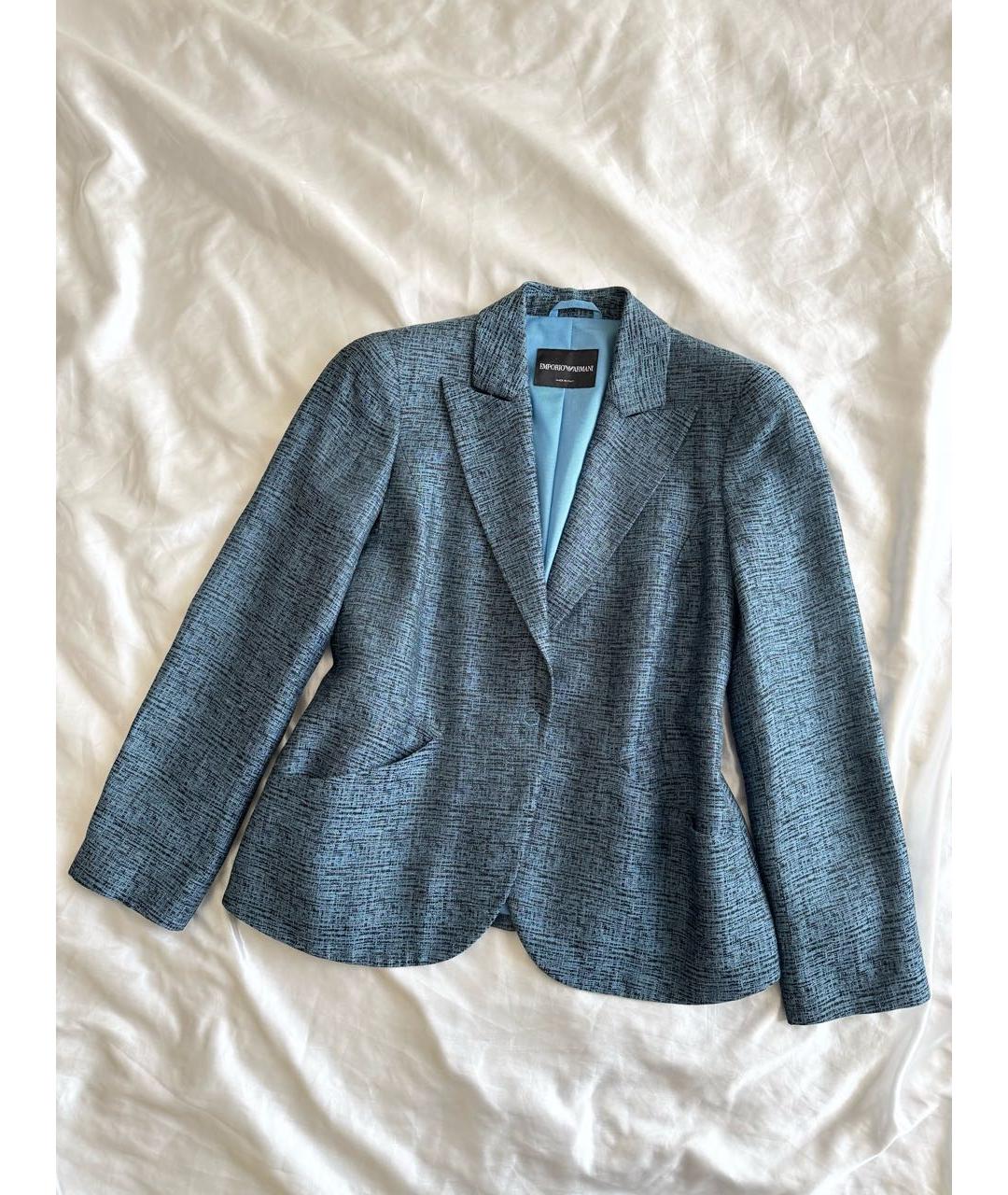 EMPORIO ARMANI Голубой вискозный жакет/пиджак, фото 2
