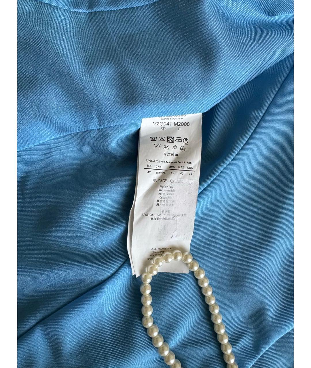 EMPORIO ARMANI Голубой вискозный жакет/пиджак, фото 4
