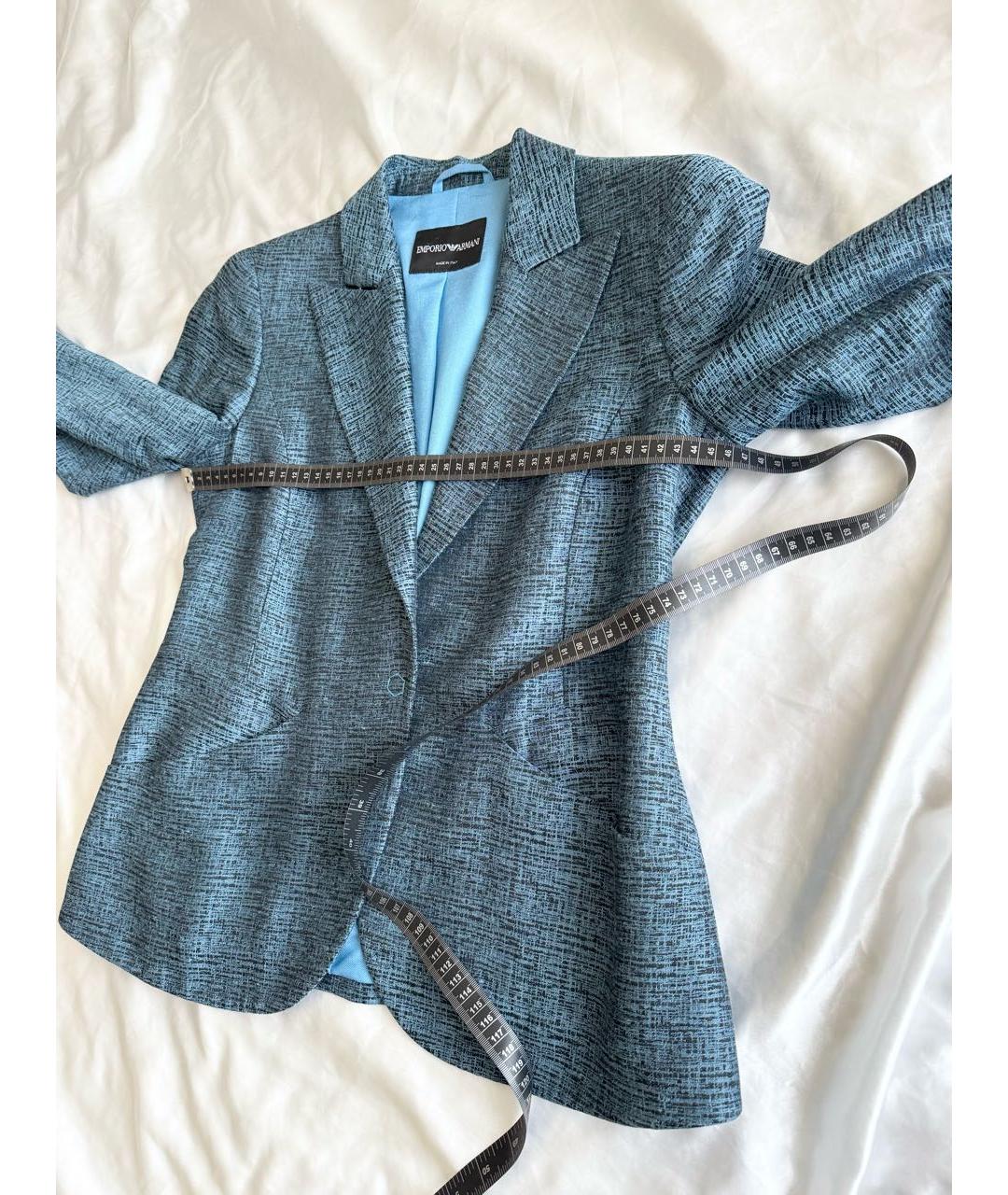 EMPORIO ARMANI Голубой вискозный жакет/пиджак, фото 6
