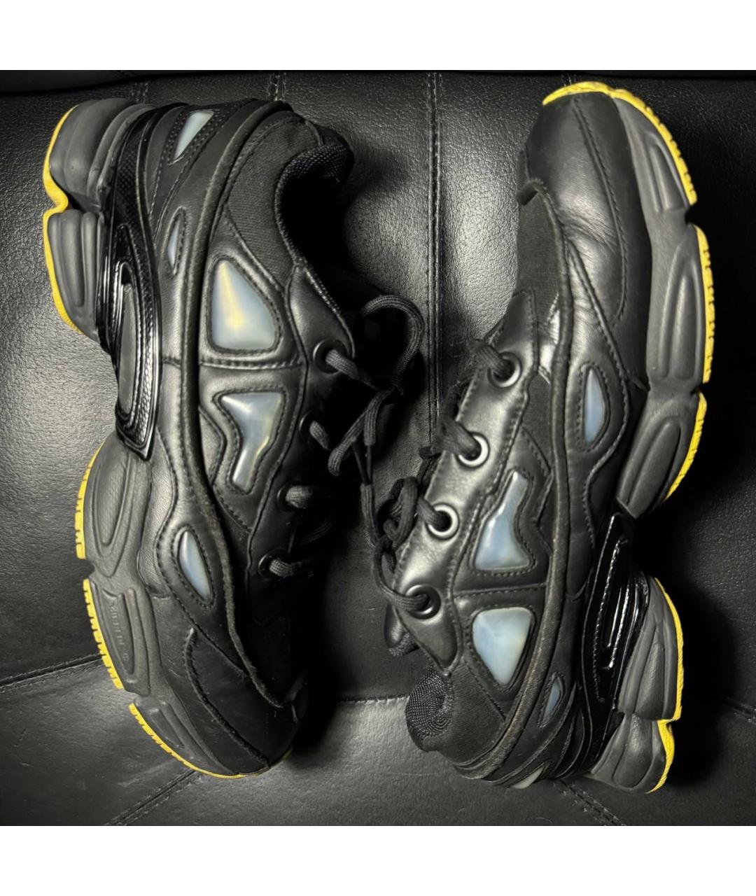 ADIDAS X RAF SIMONS Черные кожаные низкие кроссовки / кеды, фото 4