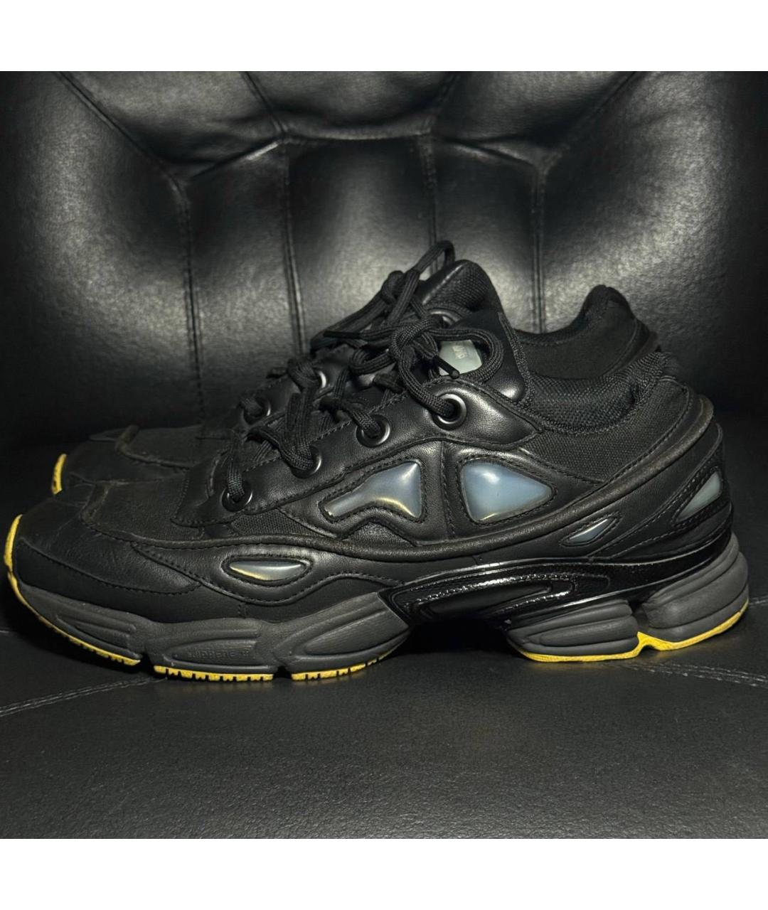 ADIDAS X RAF SIMONS Черные кожаные низкие кроссовки / кеды, фото 3