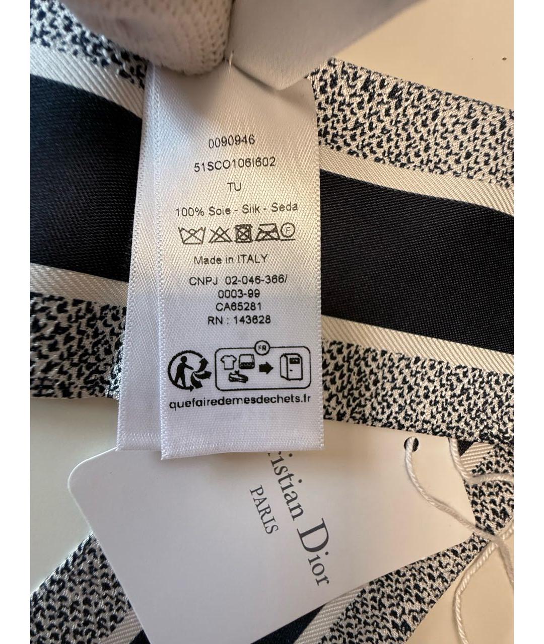 CHRISTIAN DIOR Темно-синий шелковый шарф, фото 5