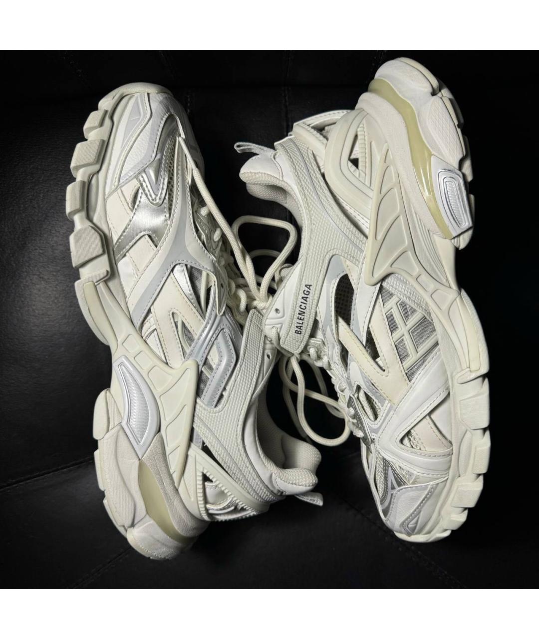 BALENCIAGA Белые текстильные низкие кроссовки / кеды, фото 5