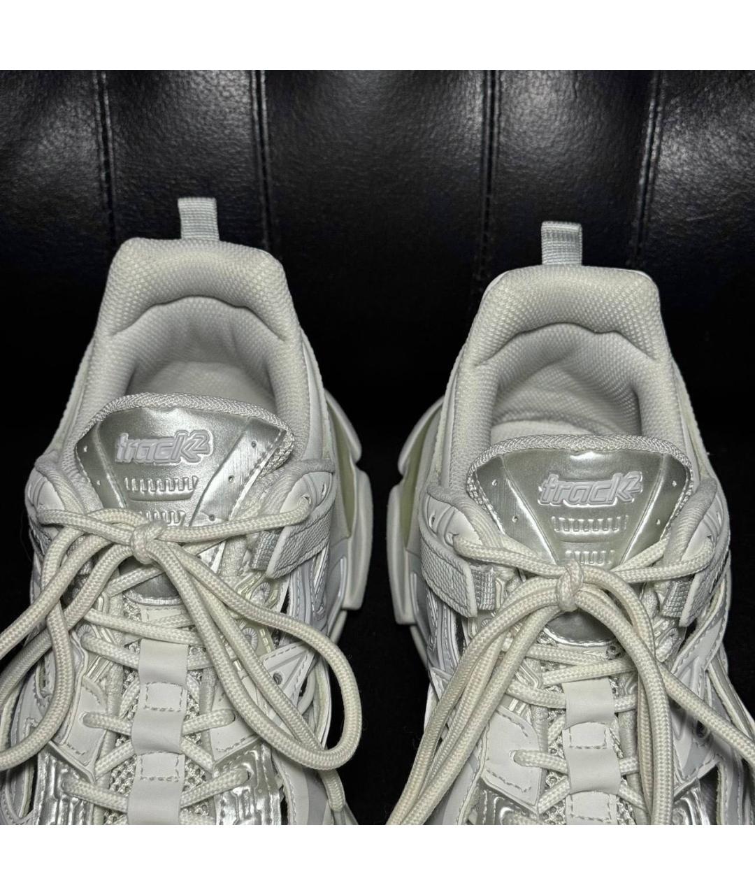 BALENCIAGA Белые текстильные низкие кроссовки / кеды, фото 8