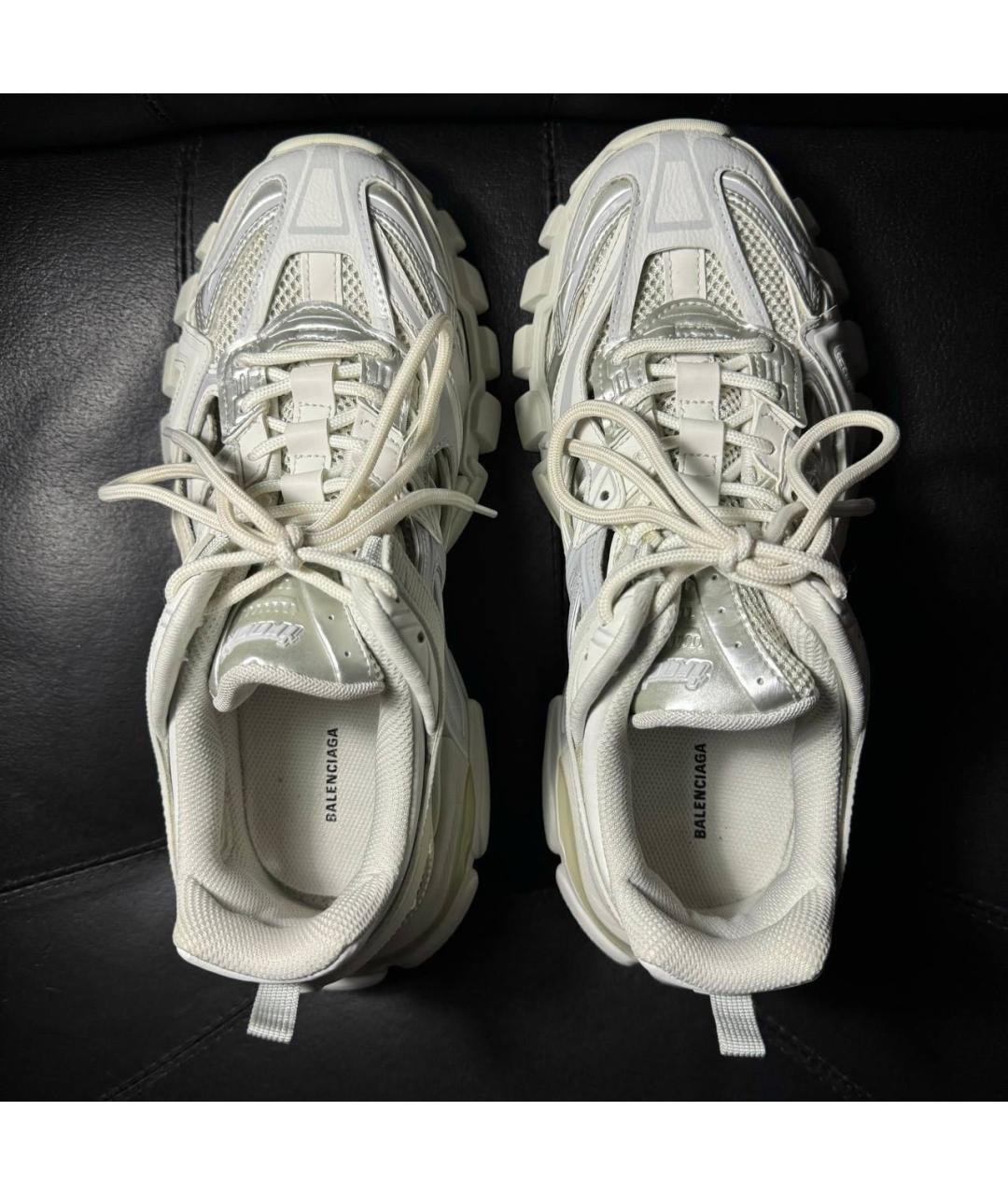 BALENCIAGA Белые текстильные низкие кроссовки / кеды, фото 7