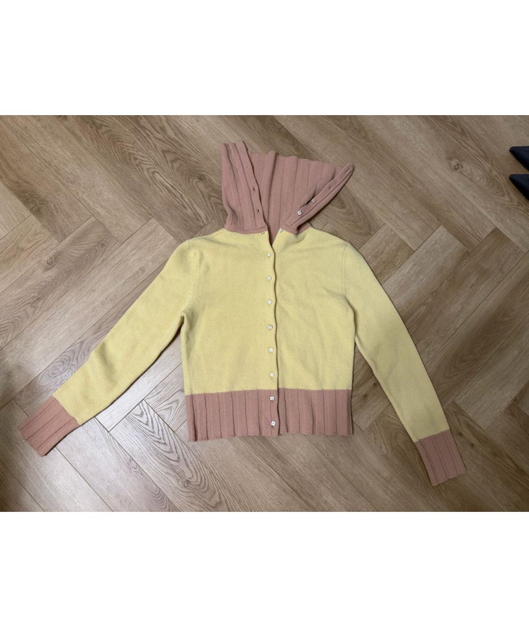 VERSACE Желтый шерстяной кардиган, фото 4