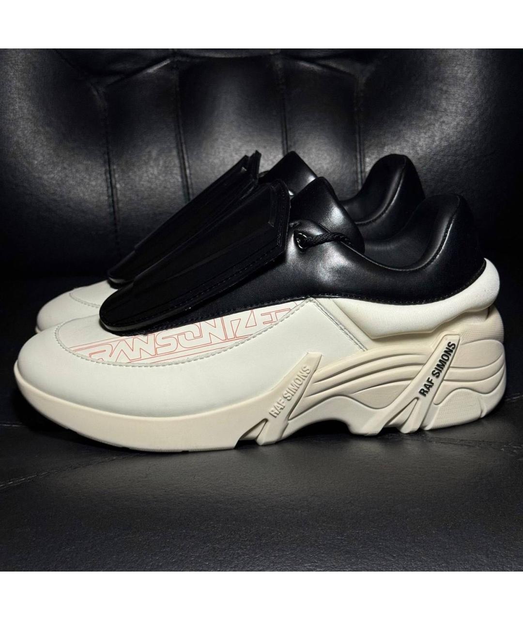 RAF SIMONS Белые текстильные низкие кроссовки / кеды, фото 3