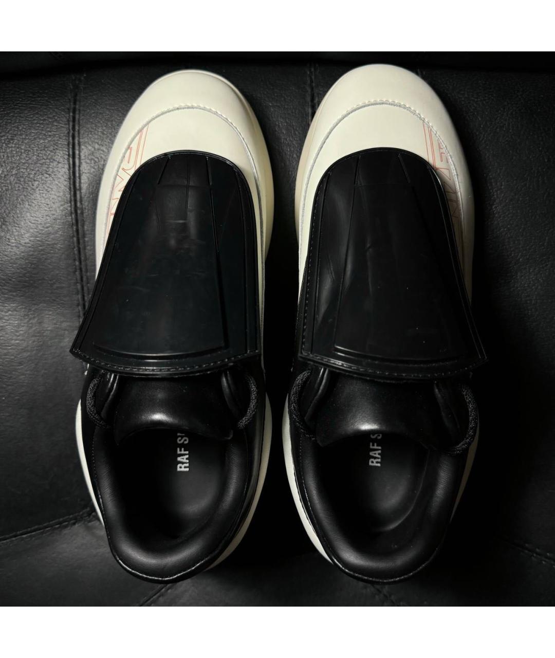 RAF SIMONS Белые текстильные низкие кроссовки / кеды, фото 6