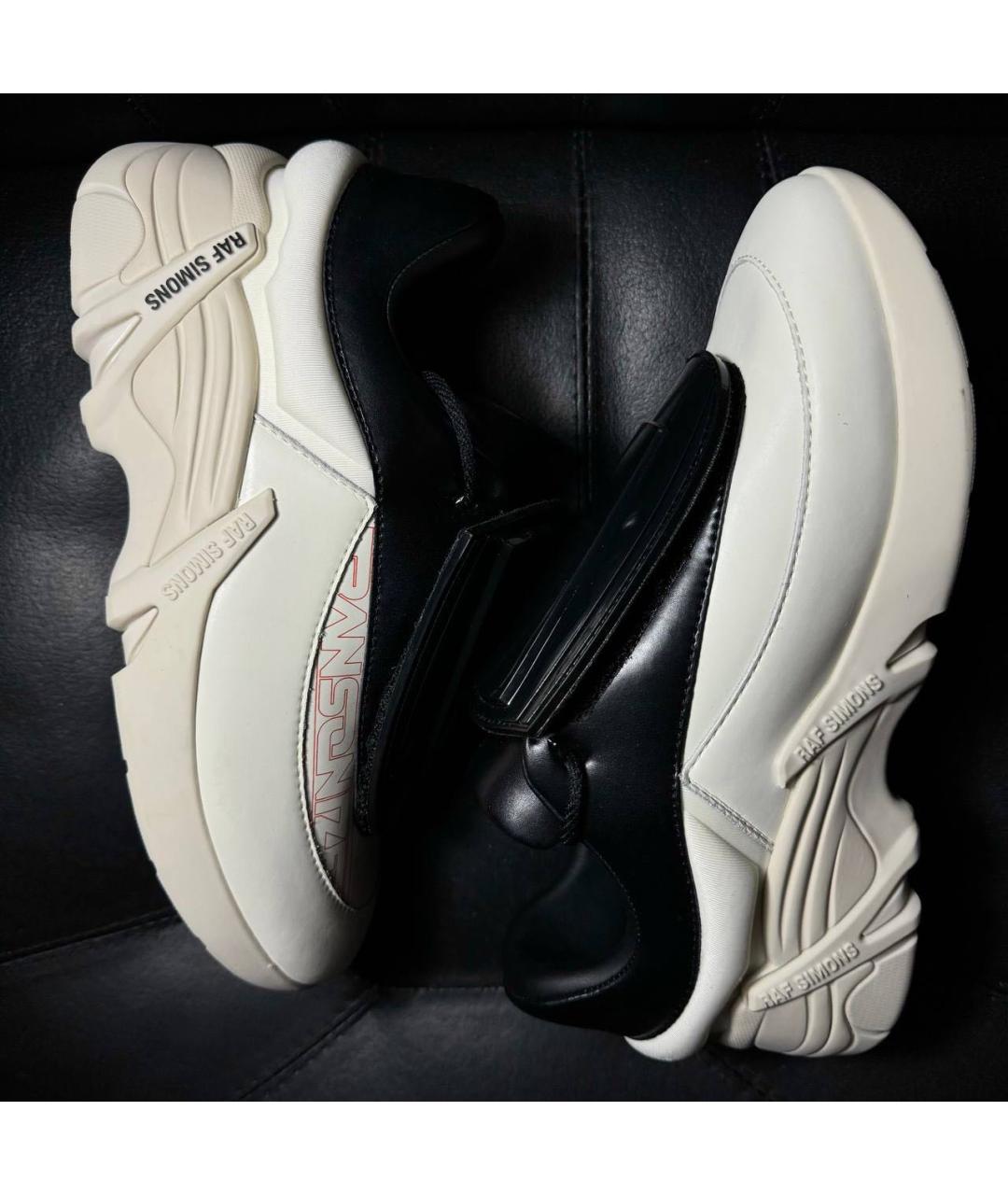 RAF SIMONS Белые текстильные низкие кроссовки / кеды, фото 7