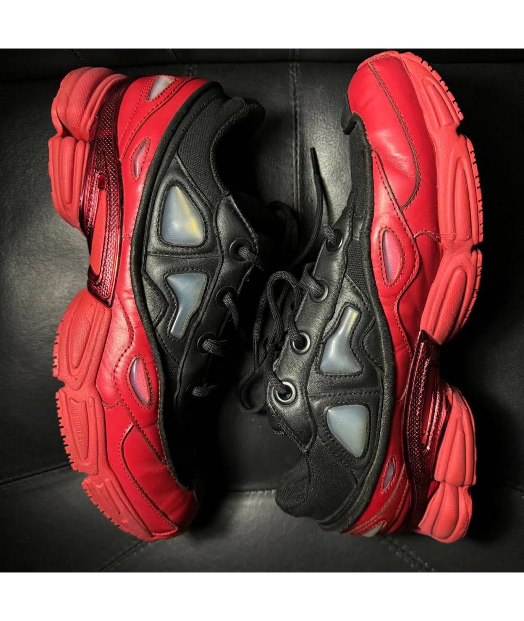 ADIDAS X RAF SIMONS Красные текстильные низкие кроссовки / кеды, фото 4