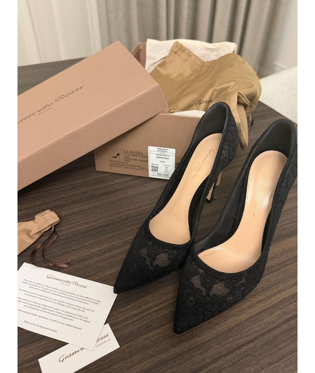 GIANVITO ROSSI Черные текстильные туфли, фото 6