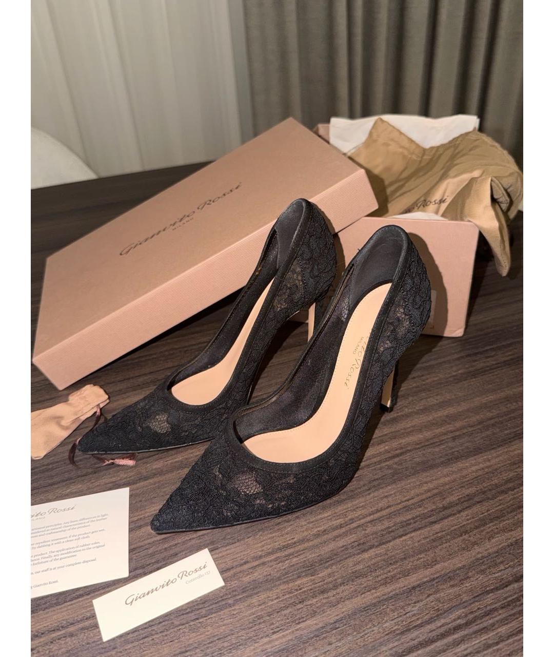 GIANVITO ROSSI Черные текстильные туфли, фото 2