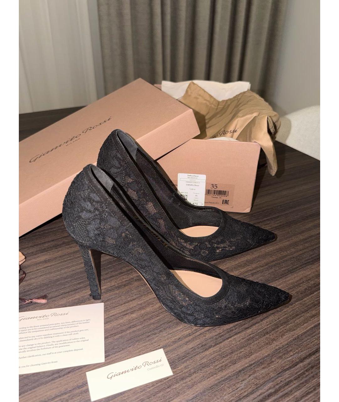 GIANVITO ROSSI Черные текстильные туфли, фото 9