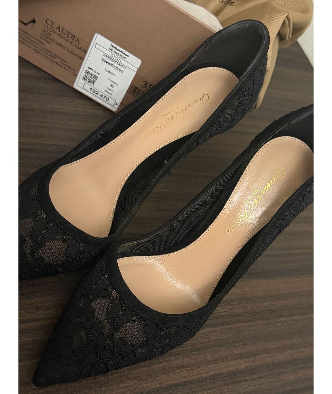 GIANVITO ROSSI Черные текстильные туфли, фото 7