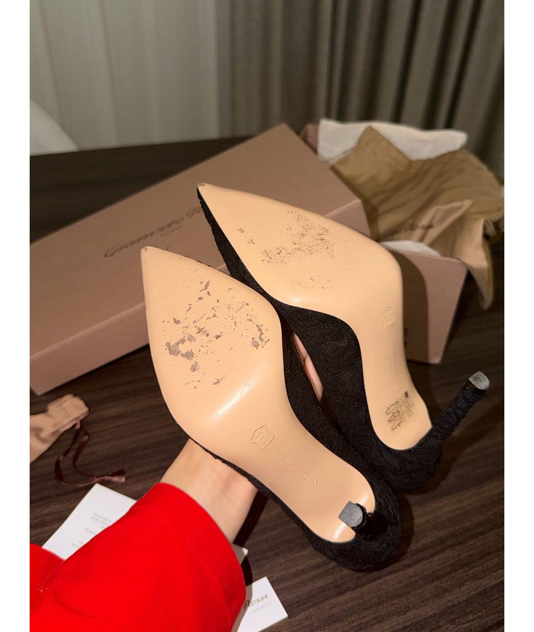 GIANVITO ROSSI Черные текстильные туфли, фото 4