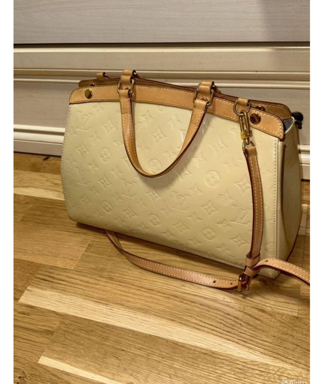 LOUIS VUITTON Бежевая кожаная сумка тоут, фото 2