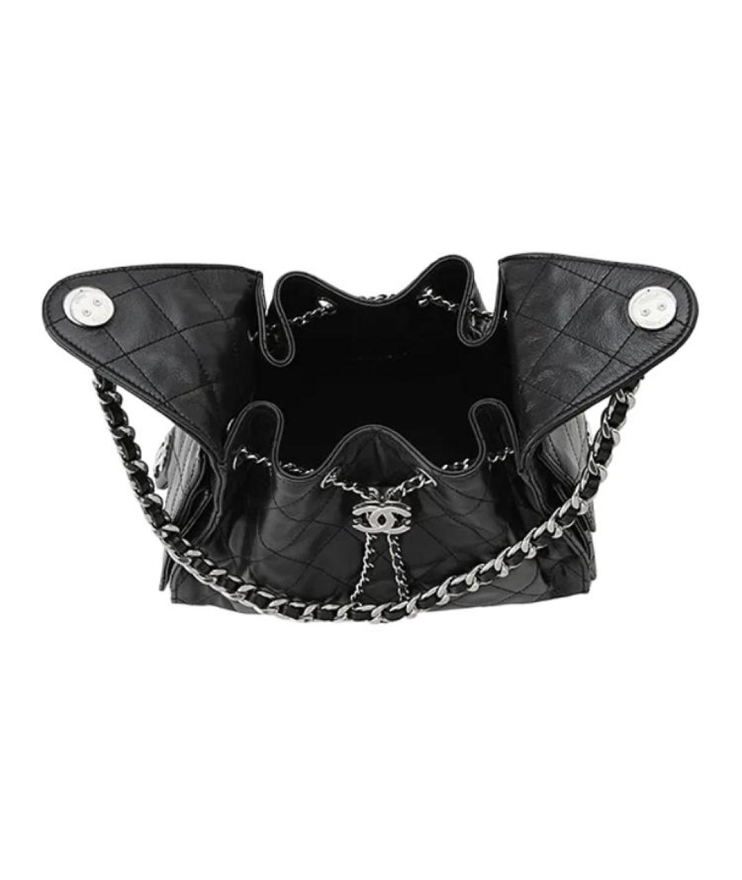 CHANEL Черная кожаная сумка через плечо, фото 5