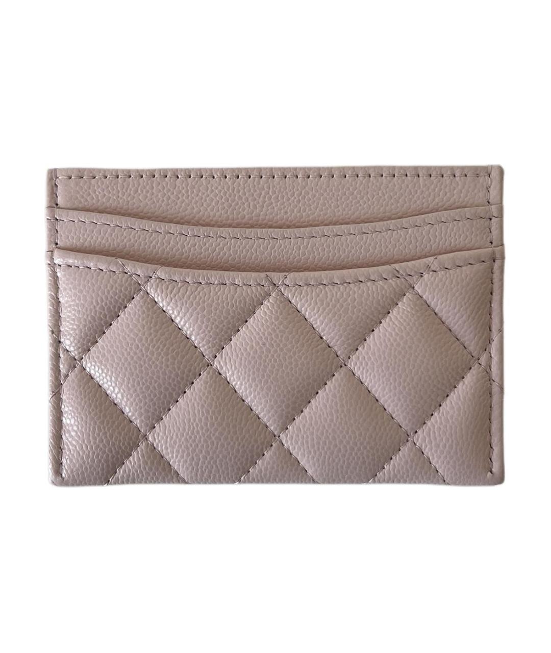 CHANEL Бежевый кожаный кардхолдер, фото 2