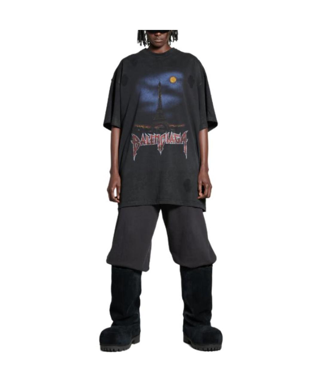 BALENCIAGA Черная футболка, фото 5