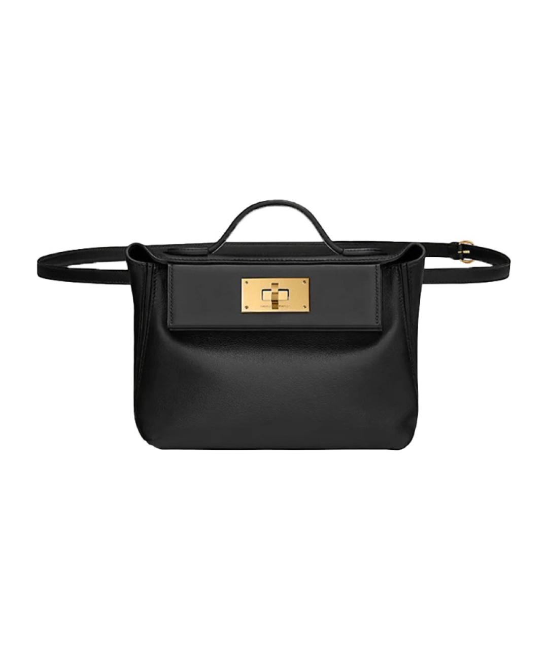 HERMES Черная кожаная сумка через плечо, фото 2