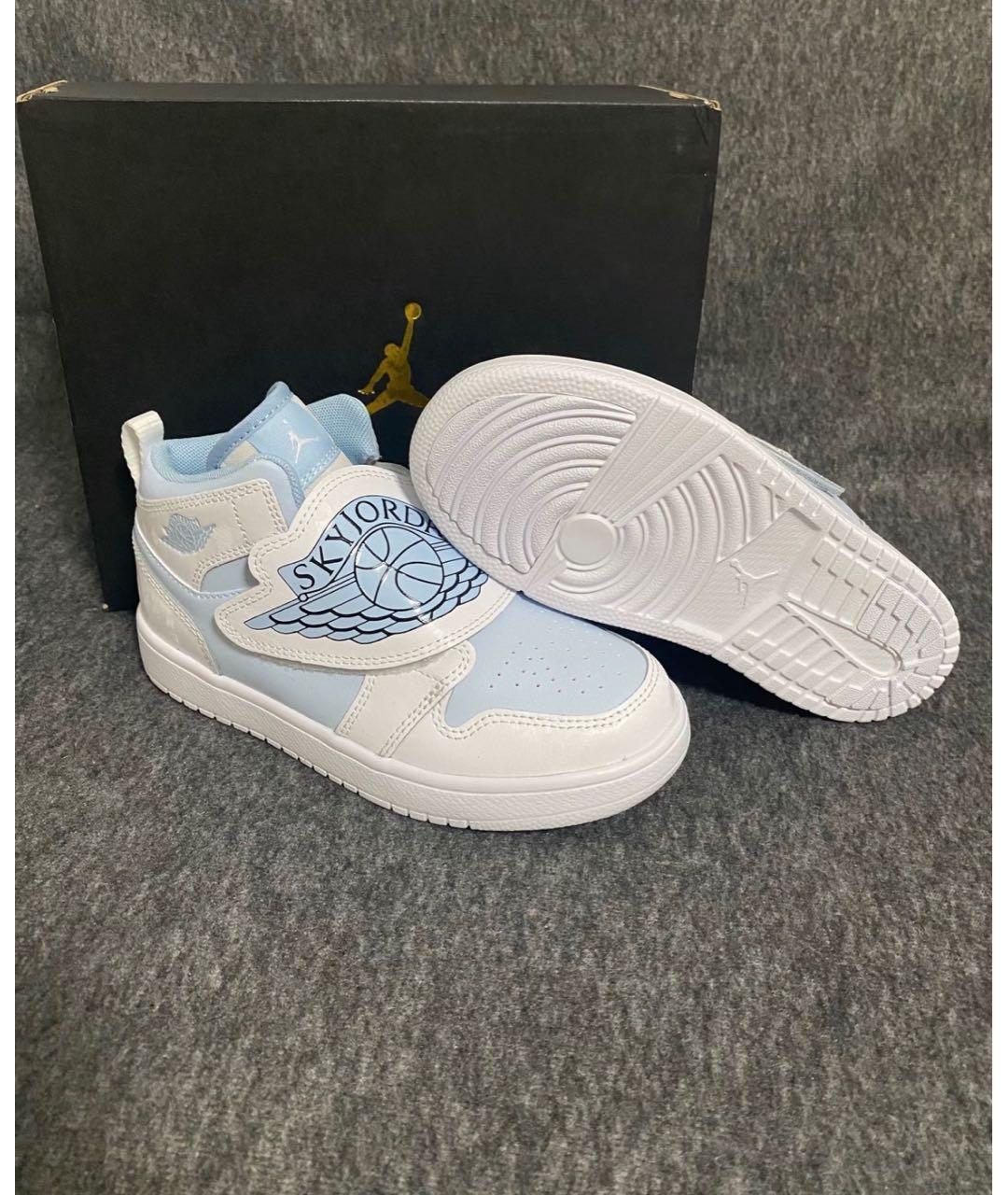 JORDAN Голубые кожаные кеды, фото 2