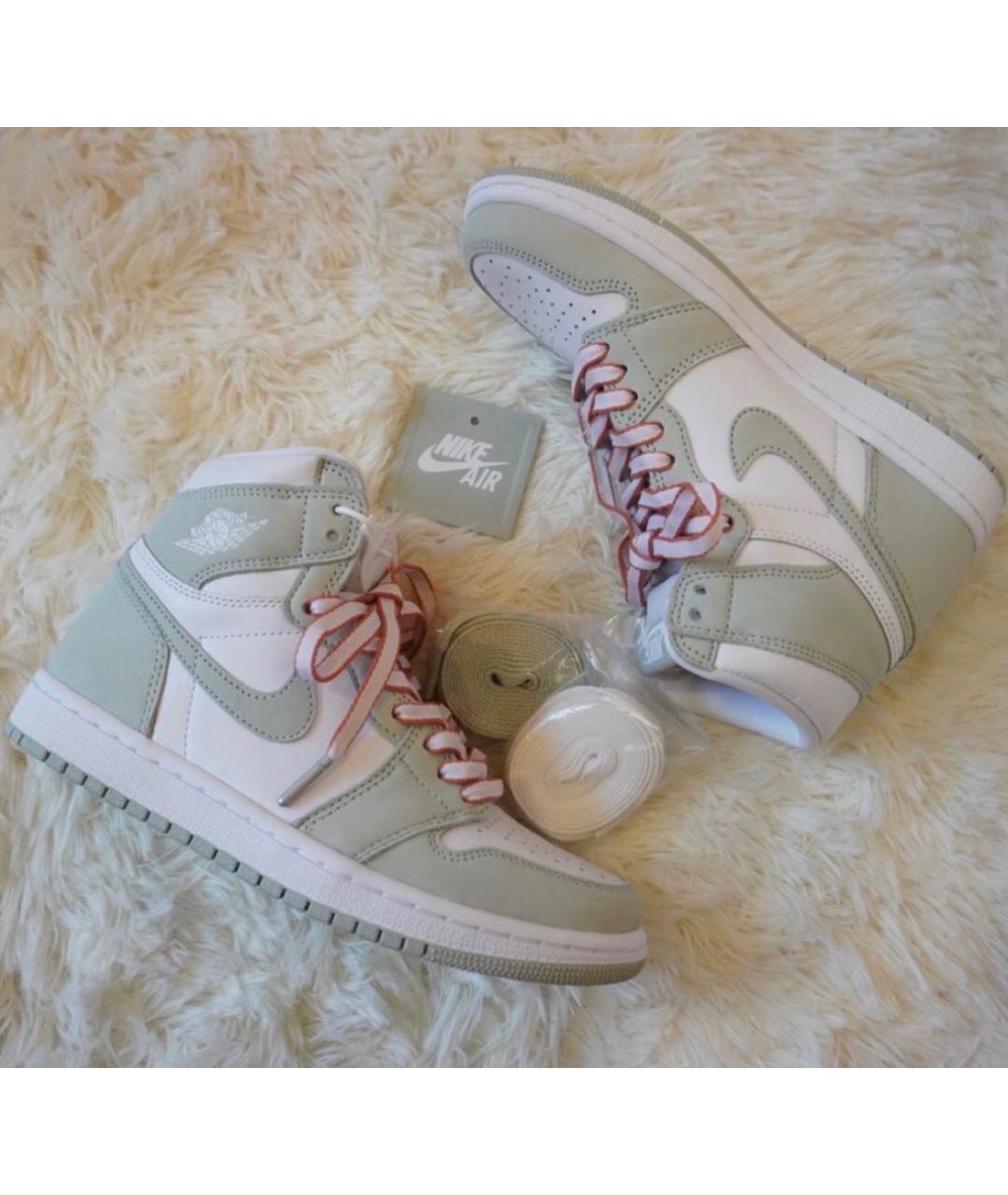 JORDAN Зеленые кожаные кроссовки, фото 2