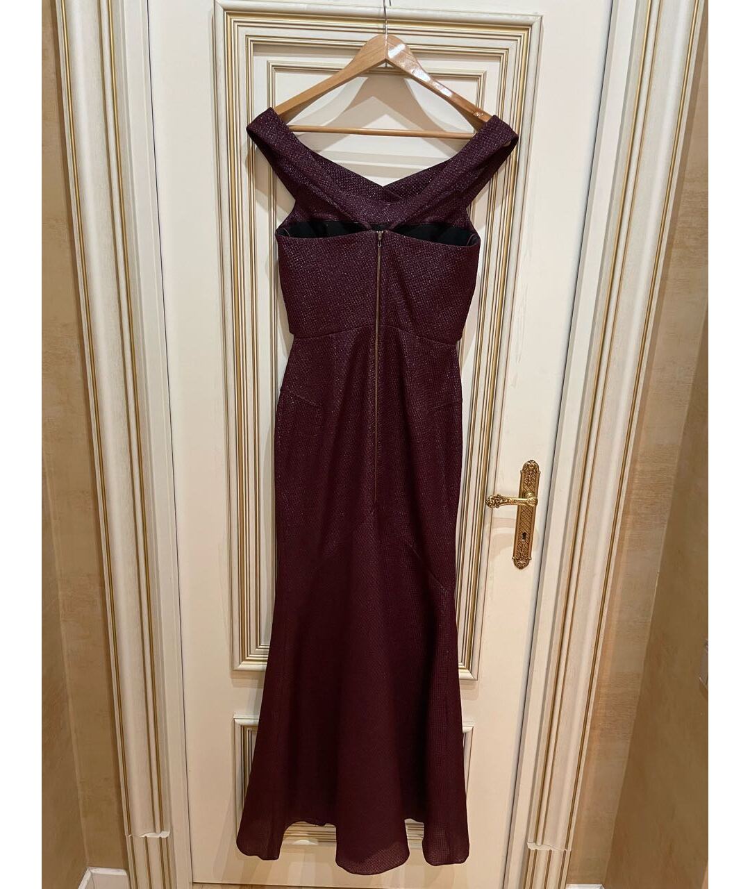 ROLAND MOURET Бордовое полиамидовое вечернее платье, фото 2