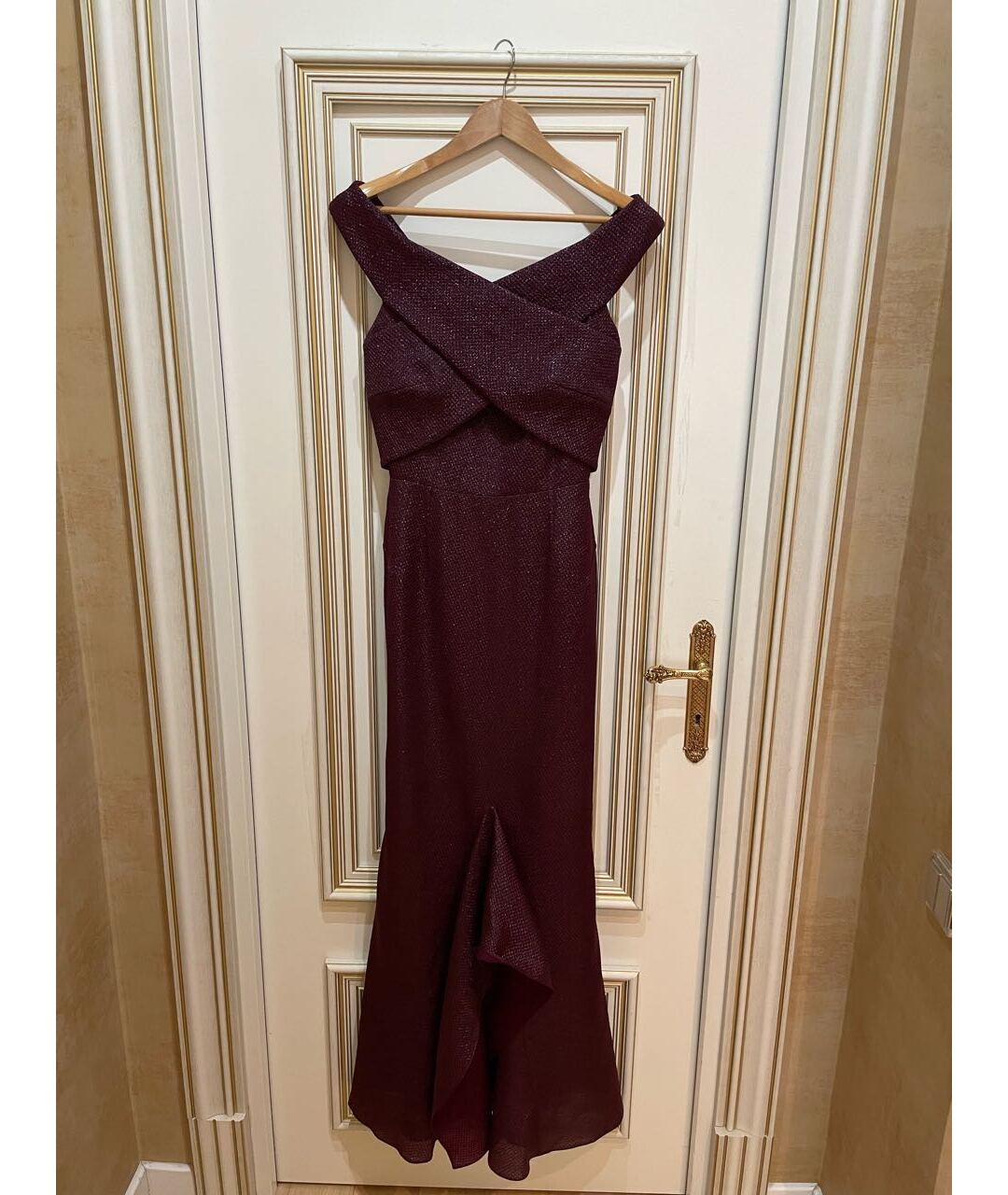 ROLAND MOURET Бордовое полиамидовое вечернее платье, фото 5