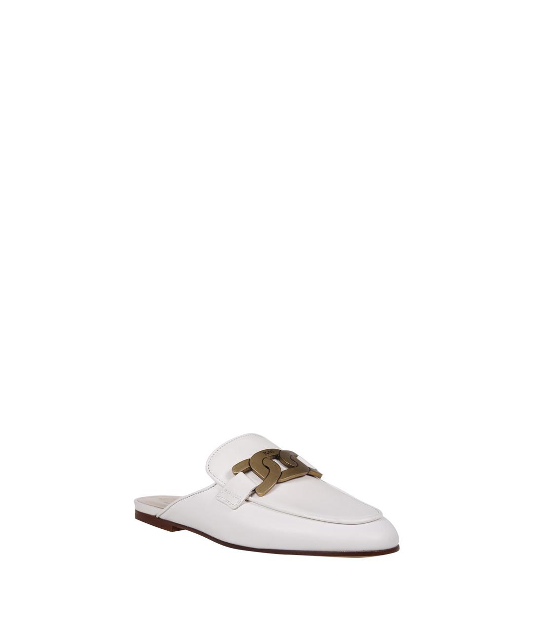 TOD'S Белые кожаные мюли, фото 4