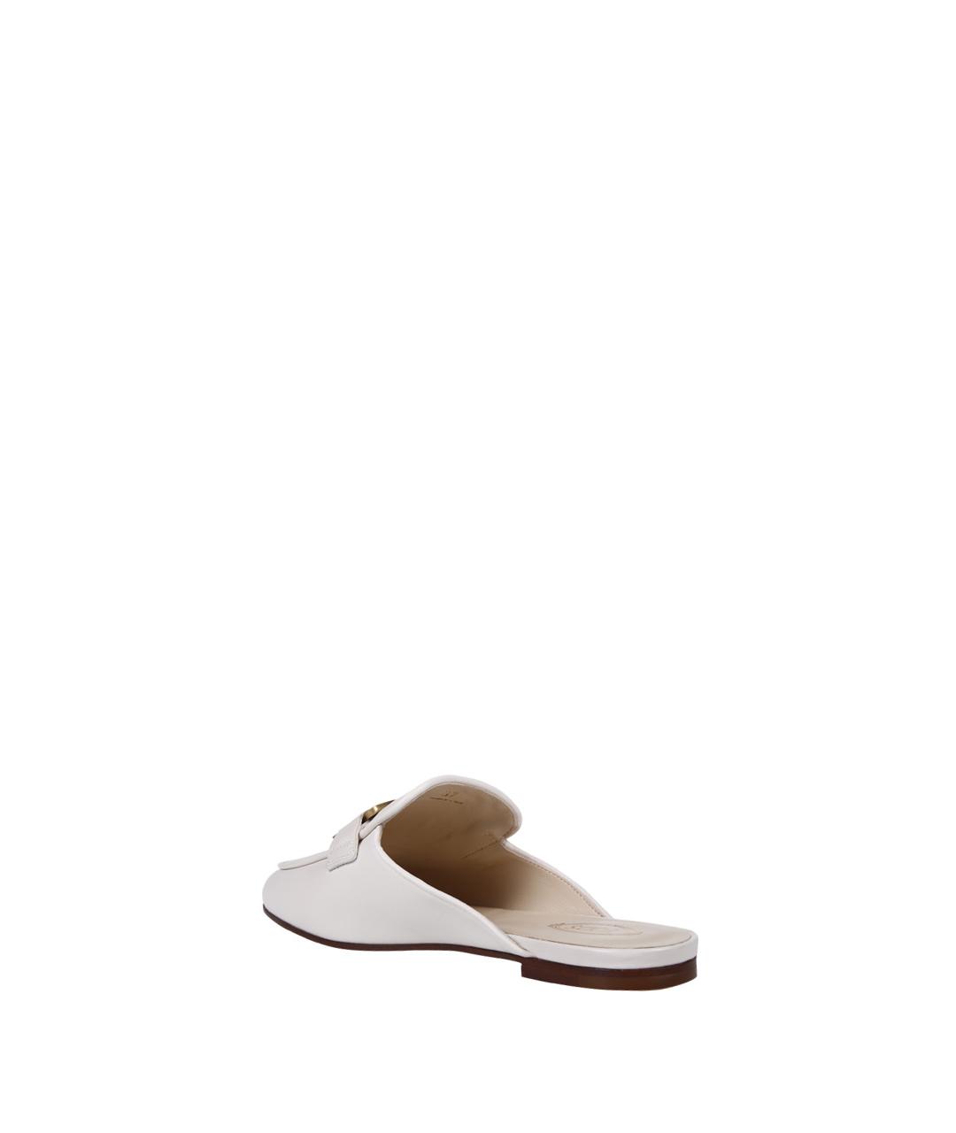 TOD'S Белые кожаные мюли, фото 2