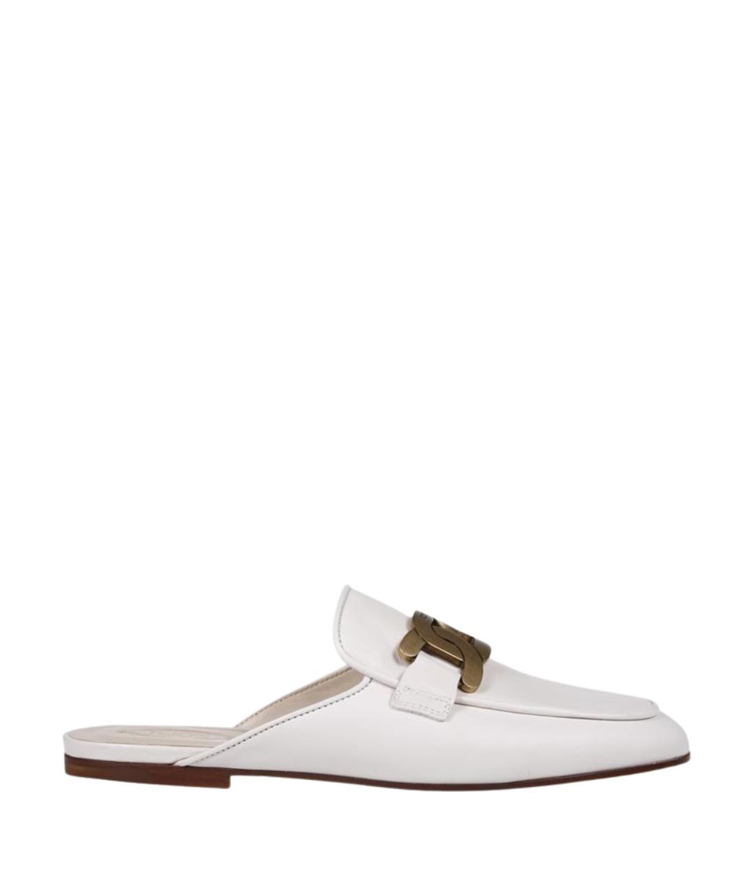 TOD'S Белые кожаные мюли, фото 1